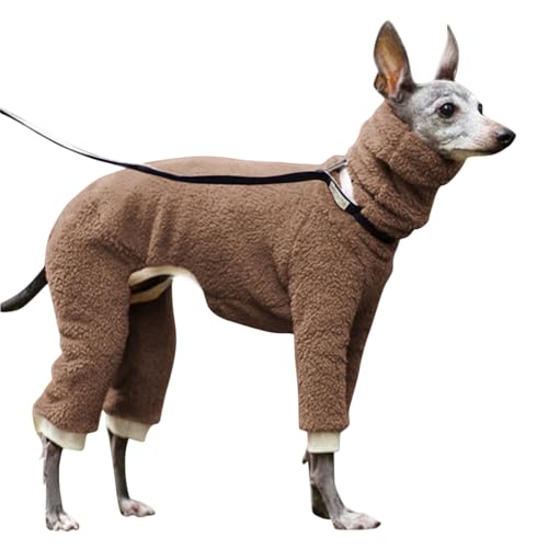 feveo Rollkragen-Pyjama für Hunde,Winter-Hundejacke - 4 Beine, vollständig bedeckt, hoher Kragen, dehnbar, verdickend, elastisch, Ganzkörper-Hundemantel für Labrador, Golden Retriever von feveo