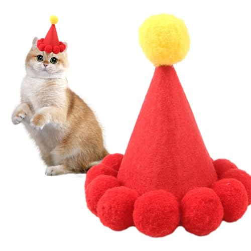 feveo Weihnachtsmütze für Hunde und Katzen, Geburtstagsmütze für Hunde - Weihnachtsmütze für Hunde und Katzen, dekorative Kegelmütze - Foto-Requisiten, wiederverwendbar, universell passend für kleine feveo Weihnachtsmütze für Hunde und Katzen, Geburtstagsmütze für Hunde - Weihnachtsmütze für Hunde und Katzen, dekorative Kegelmütze - Foto-Requisiten, wiederverwendbar, universell passend für kleine von feveo
