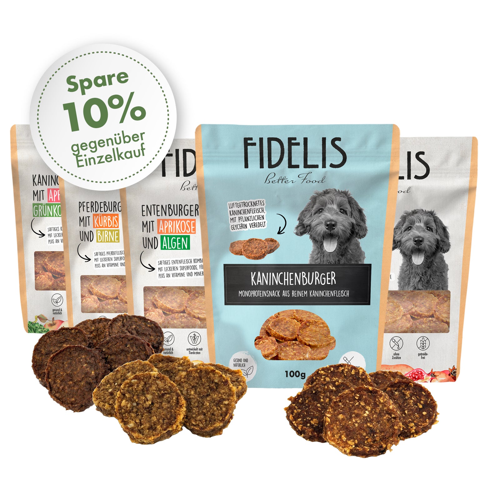 Burger Bundle (10 x 100g) von fidelis.dog