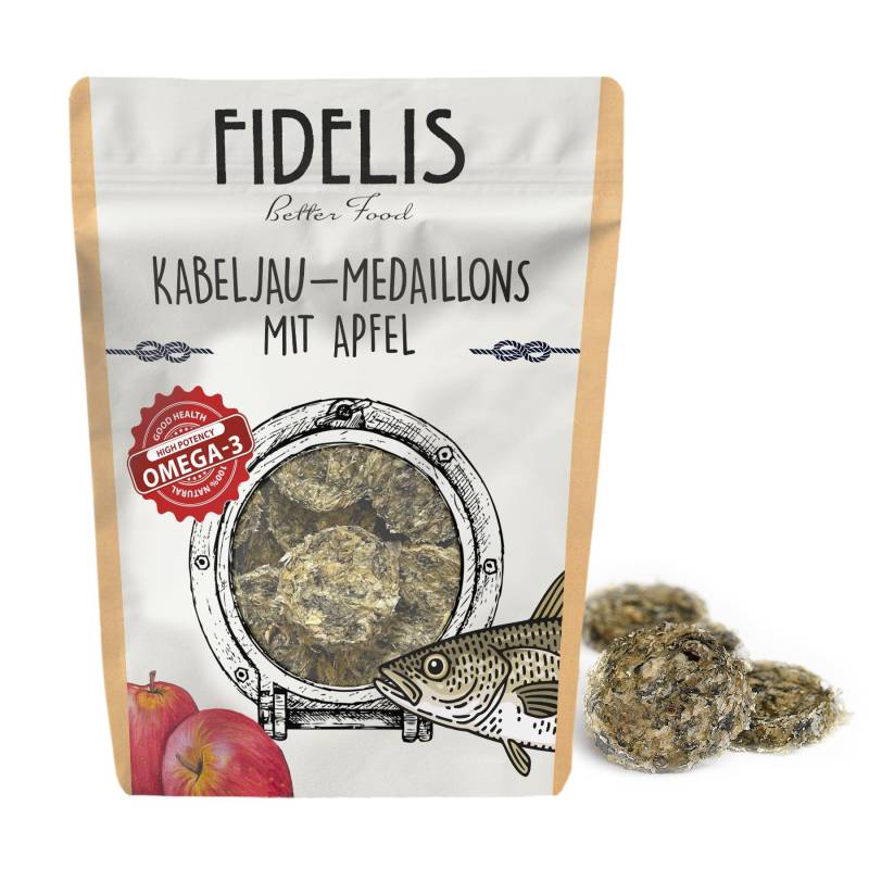 *Kabeljau Medaillons mit Apfel 100g von fidelis.dog
