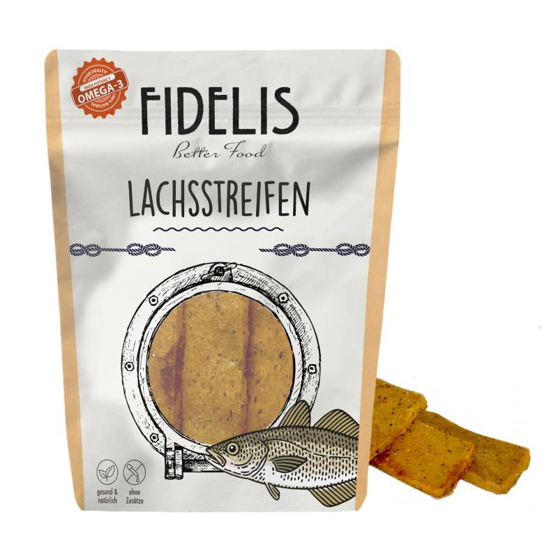 Lachsstreifen (100g) von fidelis.dog