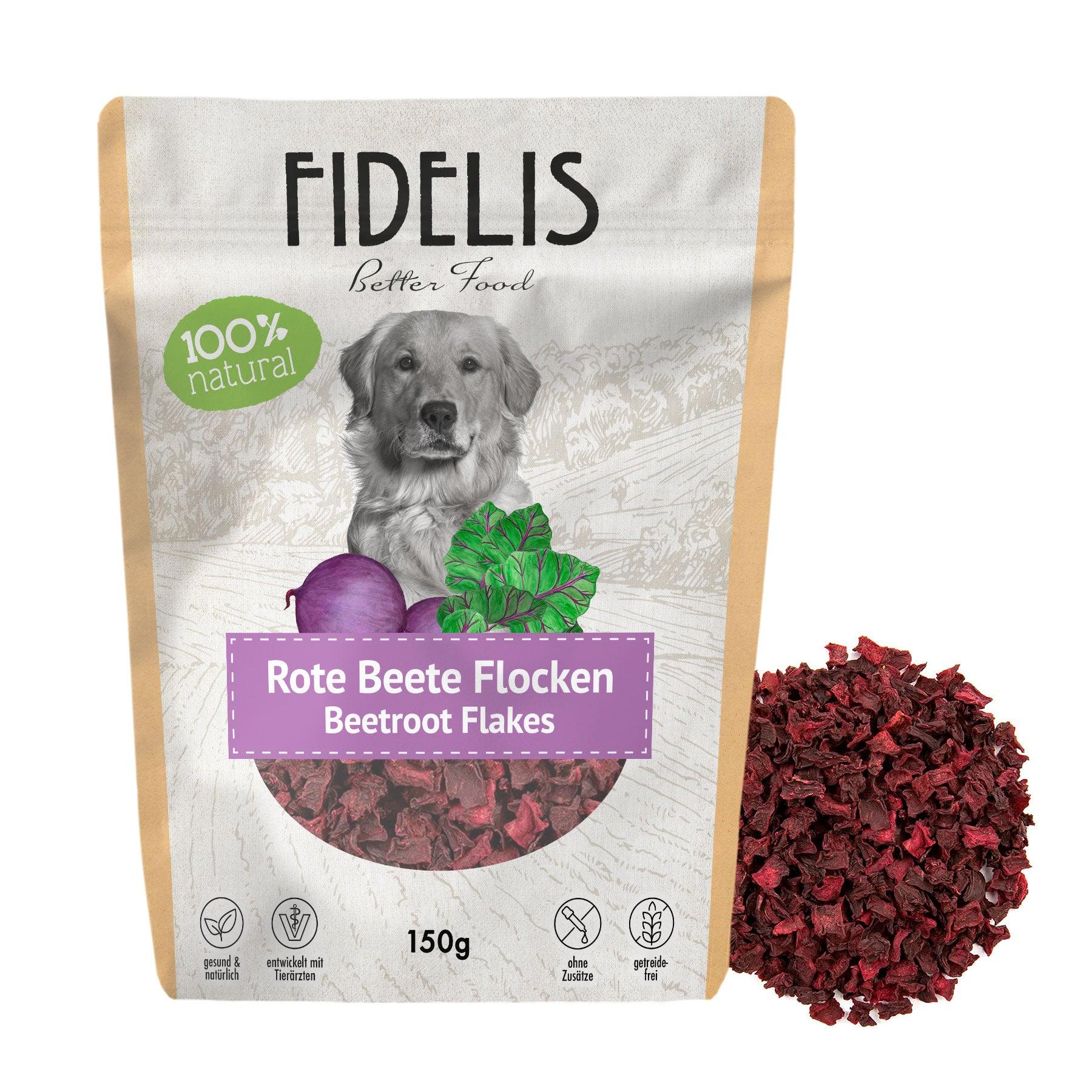 Rote Beete Flocken (150g) von fidelis.dog
