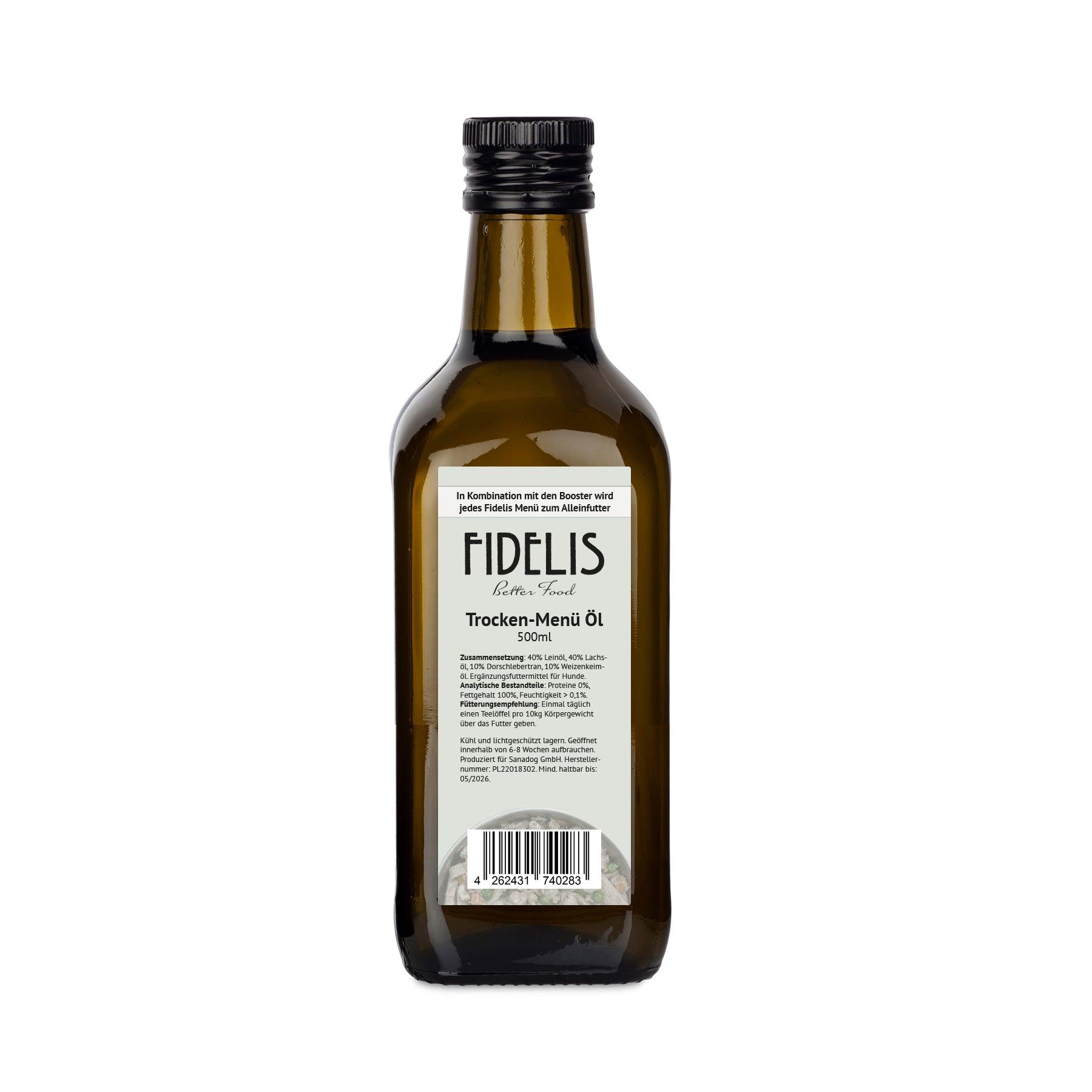 Trocken-Menü Öl | Menge: 500ml von fidelis.dog