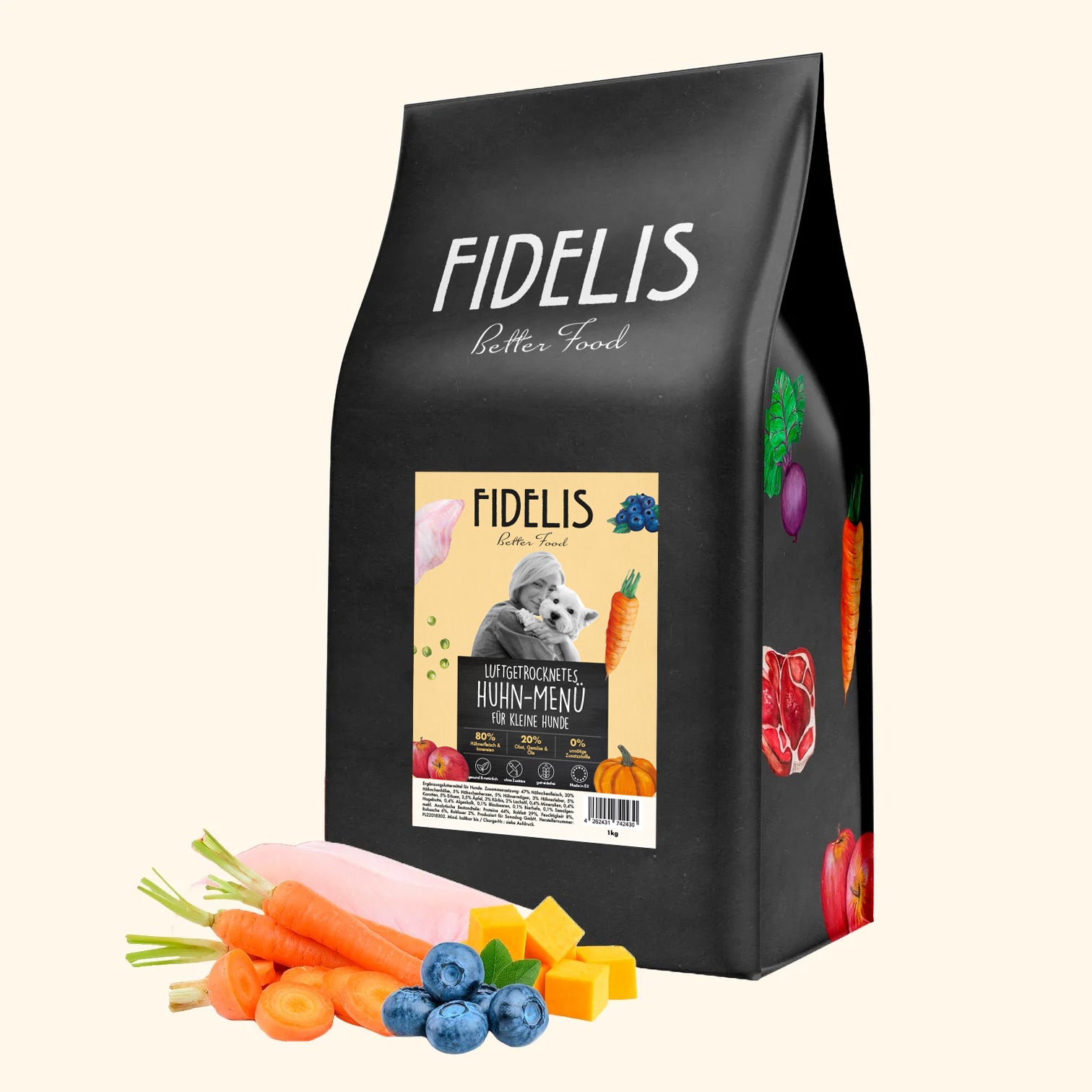 getrocknetes Hühnchen-Menü (für kleine Hunde) 1kg von fidelis.dog