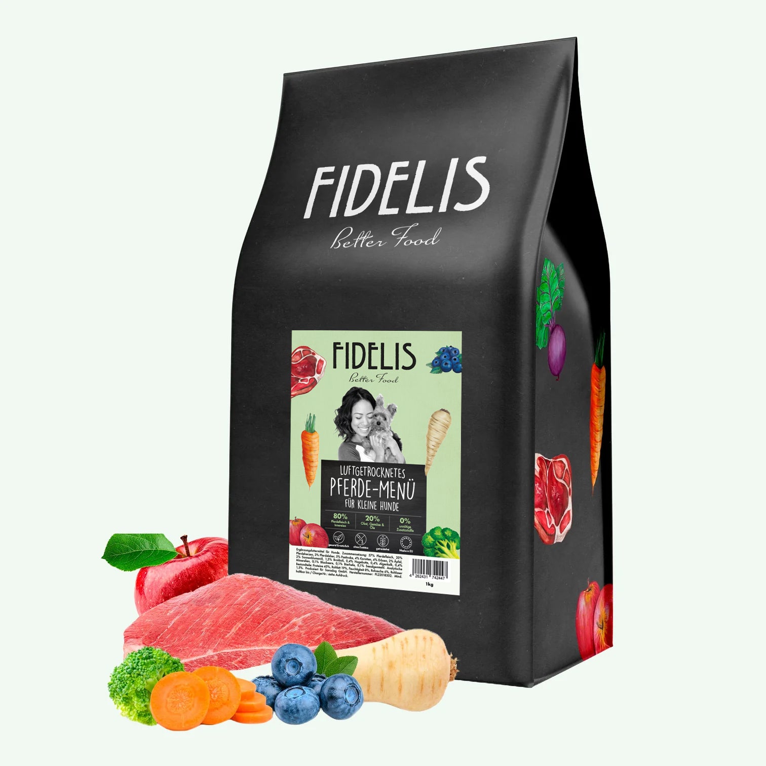 getrocknetes Pferde-Menü (für kleine Hunde) von fidelis.dog