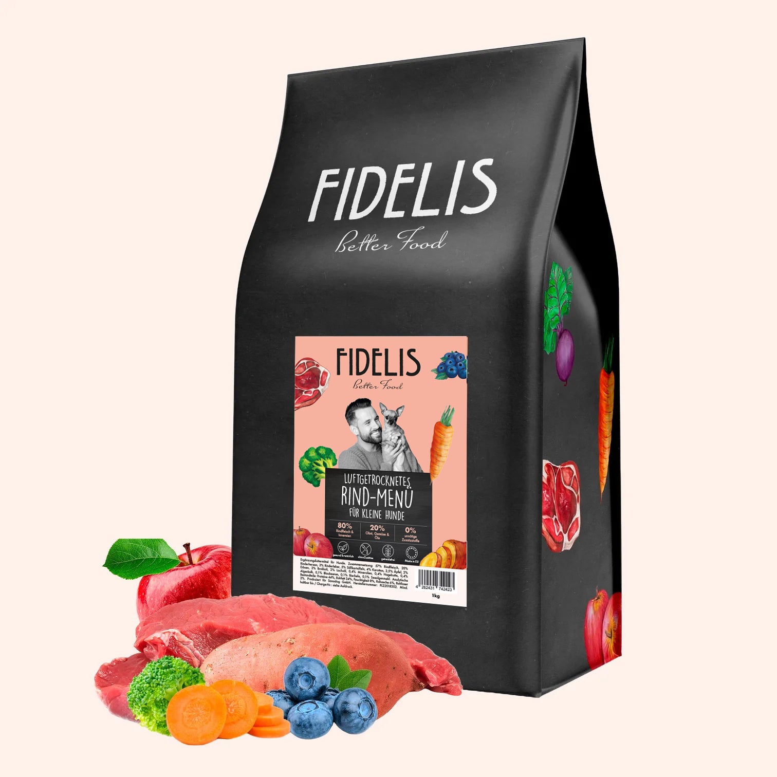 getrocknetes Rind-Menü (für kleine Hunde) 1kg von fidelis.dog