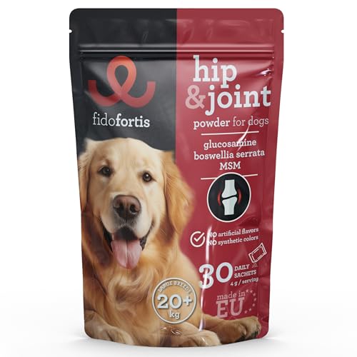 Fidofortis Hüft- und Gelenkergänzung für Hunde - Glucosamin, MSM, Boswellia Serrata für Gelenk- und Knochengesundheit, Pulver in Beuteln, tägliche Dosierung, 30-Tage-Vorrat (große Rassen) Fidofortis Hüft- und Gelenkergänzung für Hunde - Glucosamin, MSM, Boswellia Serrata für Gelenk- und Knochengesundheit, Pulver in Beuteln, tägliche Dosierung, 30-Tage-Vorrat (große Rassen) von FidoFortis