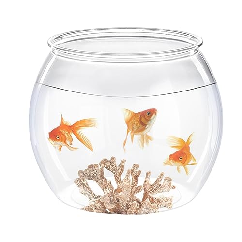 Fischschale, kleines goldenes Fisch-Aquarium, Efeu-Schalen aus Kunststoff, kleines rundes Fischaquarium für Betta-Fische, transparente Servierschalen, Mini-Fischbehälterschale für Tischbüros und Fischschale, kleines goldenes Fisch-Aquarium, Efeu-Schalen aus Kunststoff, kleines rundes Fischaquarium für Betta-Fische, transparente Servierschalen, Mini-Fischbehälterschale für Tischbüros und von fiira