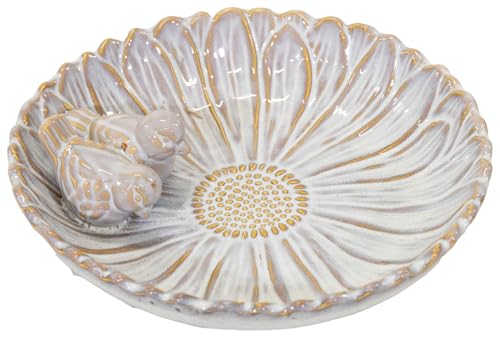 finehomegarden Vogeltränke Blüte mit Vögel rund Ø28cm Vogelbad Futterschale Vogelbecken Pearl Shabby chic Wasserstelle finehomegarden Vogeltränke Blüte mit Vögel rund Ø28cm Vogelbad Futterschale Vogelbecken Pearl Shabby chic Wasserstelle von finehomegarden