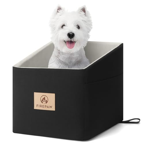 Hunde-Autositz, Haustier-Autositz für kleine Hunde 25lbs, Babnehmbares und waschbares Hundeerhöhungssitz, Schwarz Reise-Hundebett mit Aufbewahrungstaschen, Car Dog von PAWBOSE