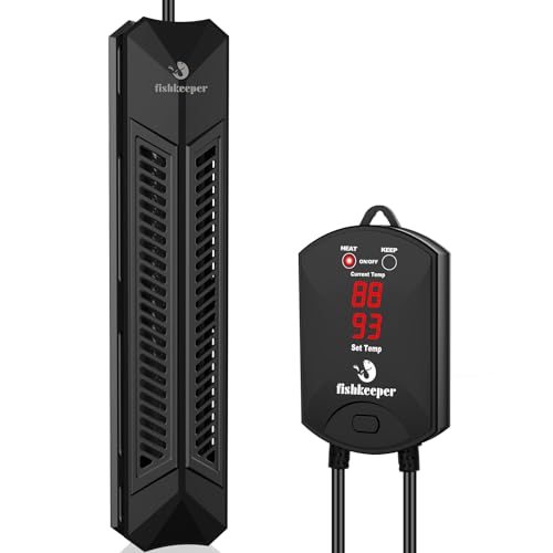 fishkeeper Aquarium Heizung, 300W Einstellbarer Temperatur Heizstab Aquarium mit LCD Display und Übertemperaturschutz, Intelligente Inverter-Temperaturregelung für 150L-300L Salzwasser Süßwasser von fishkeeper