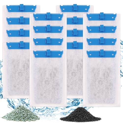 fishkeeper Filterkartuschen, mittelgroß, kompatibel mit Tetra Whisper Bio-Bag Filtern, Ersatz-Filterkartuschen für Whisper Filters 10i, IQ10, PF10 und TetraFauna ReptoFilter, gebrauchsfertig, 16 Stück von fishkeeper