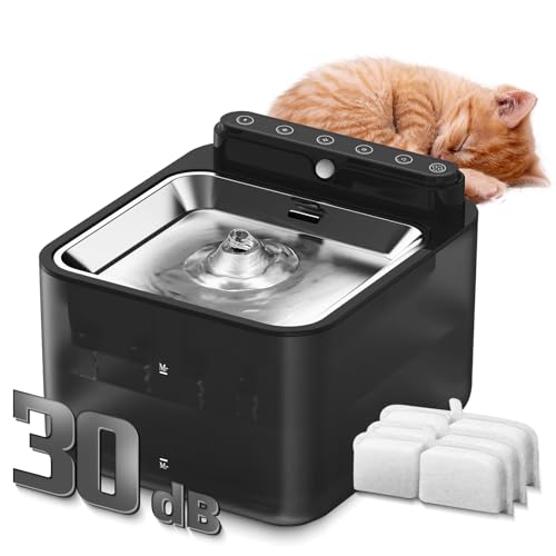 Kabelloser Katzenwasserbrunnen batteriebetrieben, Wasserbrunnen für Katzen im Innenbereich, 3,2 l Bewegungsmelder, BPA-frei, 3 Filter Kabelloser Katzenwasserbrunnen batteriebetrieben, Wasserbrunnen für Katzen im Innenbereich, 3,2 l Bewegungsmelder, BPA-frei, 3 Filter von fitenected