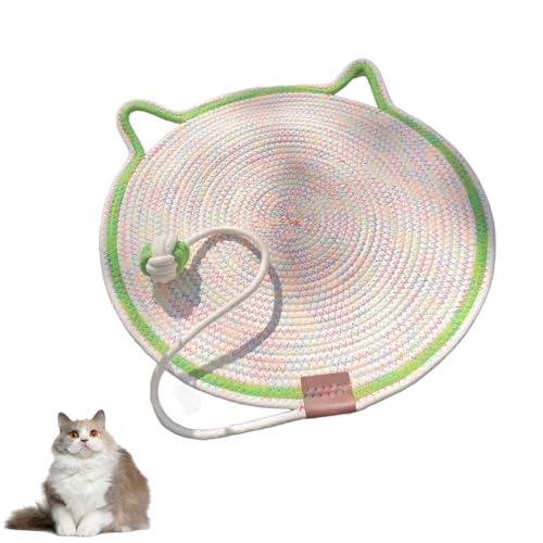 Celery Pets Dual Scratching Pad, Cat Scratching Mat Natural Cotton Rope Cat Scratching Pad, Celery Pets Cat Scratcher Mat, Large Size Cat Bed Cat Scratching Pad for Indoor Cats (Colorful,S) von fjaldjfu