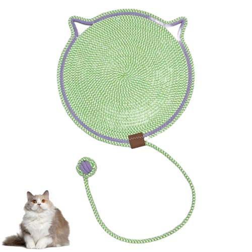 Celery Pets Dual Scratching Pad, Cat Scratching Mat Natural Cotton Rope Cat Scratching Pad, Celery Pets Cat Scratcher Mat, Large Size Cat Bed Cat Scratching Pad for Indoor Cats (Green,S) von fjaldjfu