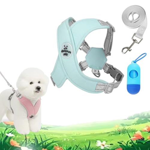 Chewie Cozy Harness, Getchewie Hunde Geschirr, X Headanti Zug hundegeschirr, 100% Breathable&Comfortable, Anti-Breakaway, Choke Free X Frame forwelpen, mittelgroße Hunde (Green,S (8.8-15.4 LB)) von fjaldjfu