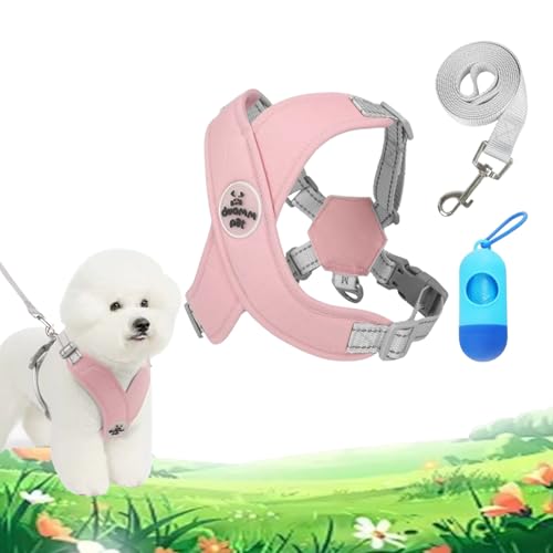 Chewie Cozy Harness, Getchewie Hunde Geschirr, X Headanti Zug hundegeschirr, 100% Breathable&Comfortable, Anti-Breakaway, Choke Free X Frame forwelpen, mittelgroße Hunde (Pink,M (13.2-22.4LB)) von fjaldjfu