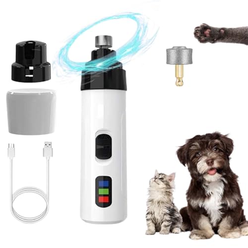 Dr Pfoten - KrallenSchleifer Pro Salon - Stressfreie Krallenpflege für Hunde, 2025 2-Gang – krallenschleifer für hunde, Elektrische Krallenschere, Superleise, Wiederaufladbare (1+1 Schleifkopf) von fjaldjfu