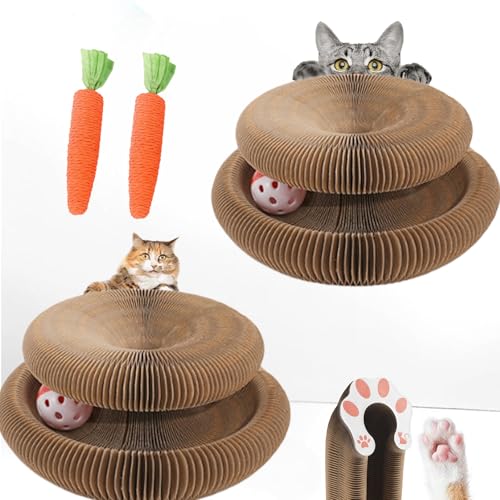 Kratzkokon, 2-In-1 Magic Organ Katzen Kratzbretter, Zur Linderung Von Katzenangst, 3-Faltbar Interaktive Pet Cat Scratch Board, FüR Den Drinnen Und DraußEn (1PC) (2PCS) von fjaldjfu
