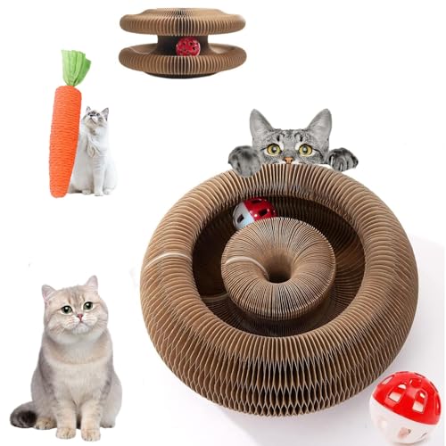 Kratzkokon, 2-In-1 Magic Organ Katzen Kratzbretter, Zur Linderung Von Katzenangst, 3-Faltbar Interaktive Pet Cat Scratch Board, FüR Den Drinnen Und DraußEn (1PC) von fjaldjfu
