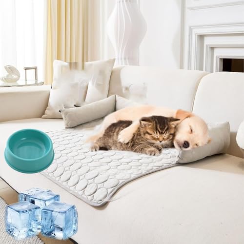 Pelzbarn kühlendes sofabett, pelzbarn kühlmatte, Schenke Deinem Hund Kühlende. Waschbar, rutschfeste Unterseite, selbstkühlende Matte, Hundecouchbett für Sofa, Boden, Auto (Grey,L(90 * 90CM)) von fjaldjfu