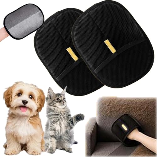 Wagwise Handschuhe, 2025 New Wollhandschuhe Fingerlos Katze- Wiederverwendbare Fell Magnet Handschuhe, Katzen Handschuhe Fellpflege Für Glattes und Gesundes Fell Für Kleidung, Sofas (2 pieces) von fjaldjfu