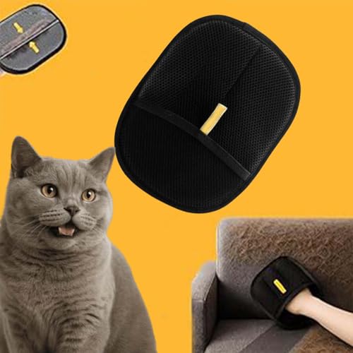 fjaldjfu Fellmagnet, 2025 Neue Fellhandschuhe Fingerlos Katze, doppelseitige Katzen Handschuhe Fellpflege Für Glattes und Gesundes Fell, für Kleidung, Sofas (1 Piece) von fjaldjfu
