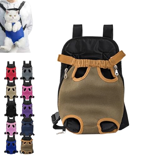 fjaldjfu Furry Pawsy Carrier, Furry Pawsy Cat Carrier, Furry Pawsy Cat Backpack, Pet Travel Carrier, for Dogs Cats Backpack Carrier for Hiking Cycling, Easy-fit Chest Carrier (L,Gold) von fjaldjfu