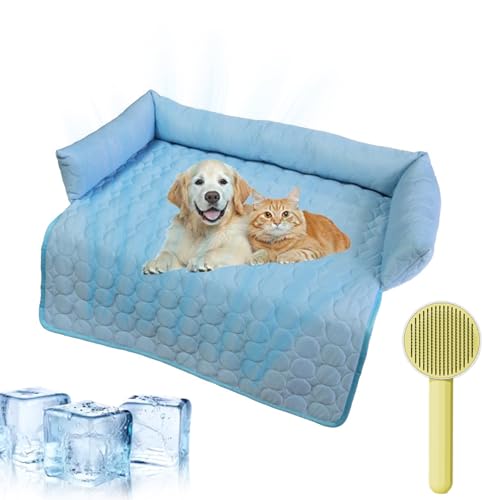 fjaldjfu Pelzbarn KüHlendes Sofabett, Pelzbarn Cooling Sofa Bed, KüHlendes Hundebett,Washable Cooling Sofa Bed Keep Fur Baby Cooler Comfortable (Blau, 90 * 90cm) von fjaldjfu