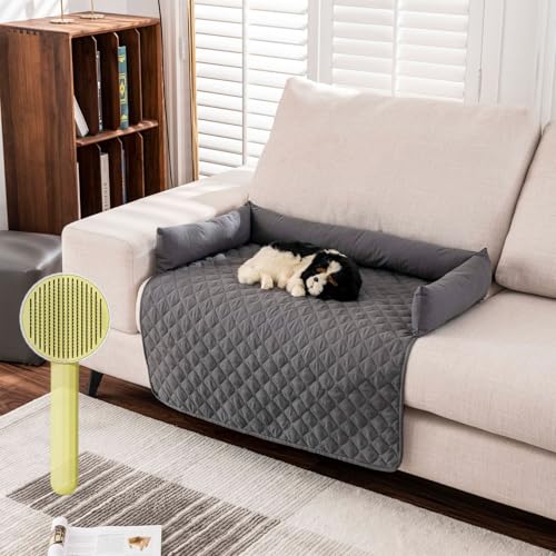 fjaldjfu Pelzbarn KüHlendes Sofabett, Pelzbarn Cooling Sofa Bed, KüHlendes Hundebett,Washable Cooling Sofa Bed Keep Fur Baby Cooler Comfortable (Dunkelgrau, 75 * 120cm) von fjaldjfu