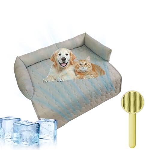 fjaldjfu Pelzbarn KüHlendes Sofabett, Pelzbarn Cooling Sofa Bed, KüHlendes Hundebett,Washable Cooling Sofa Bed Keep Fur Baby Cooler Comfortable (Grau, 70 * 70cm) von fjaldjfu