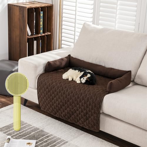 fjaldjfu Pelzbarn KüHlendes Sofabett, Pelzbarn Cooling Sofa Bed, KüHlendes Hundebett,Washable Cooling Sofa Bed Keep Fur Baby Cooler Comfortable (Kaffeebraun, 75 * 75cm) von fjaldjfu