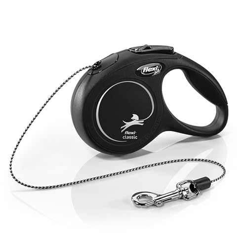 FLEXI Classic Cord einziehbare Katzenleine – X-Small – 3 m, Schwarz | verwicklungsfreie Haustier-Leine mit Einhandbremse, Pause, Verriegelung | Deutsches Qualitätsprodukt FLEXI Classic Cord einziehbare Katzenleine – X-Small – 3 m, Schwarz | verwicklungsfreie Haustier-Leine mit Einhandbremse, Pause, Verriegelung | Deutsches Qualitätsprodukt von flexi