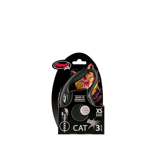 flexi® CAT XS Seil 3 m schwarz, Roll-Leine für Katzen und Kleintiere bis 8 kg von flexi