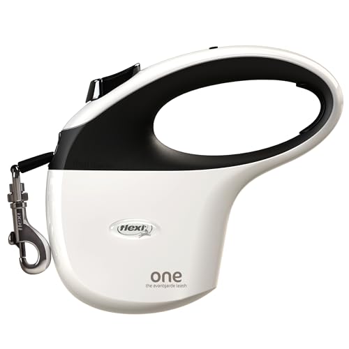 Flexi® One Gurt 5 m weiß-schwarz, Designleine für Hunde bis 30 kg von flexi