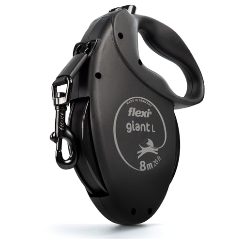 flexi® Giant Black Edition Gurt 8 m schwarz, Roll-Leine für Hunde bis 50 kg von flexi