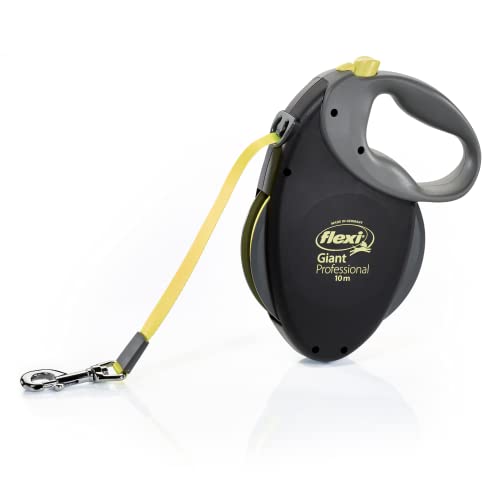 flexi Giant Professional L Gurt 10 m für Hunde bis 50 kg, schwarz/Neongelb von FLEXI