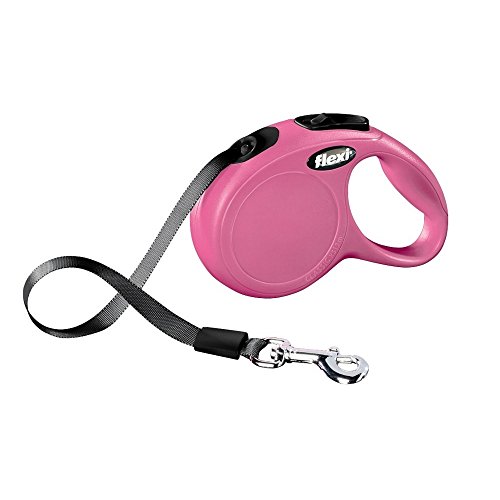 flexi Roll-Leine New Classic M Gurt 5 m Rosa für Hunde bis max. 25 kg von flexi