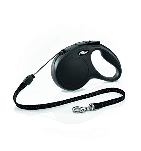 flexi Roll-Leine New Classic M-L Gurt 5 m schwarz für Hunde bis max. 50 kg von flexi