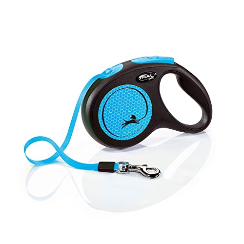 flexi® Neon M Gurt 5 m schwarz, neon-Blauer Gurt, reflektierende Seitenfläche, Roll-Leine für Hunde bis 25 kg flexi® Neon M Gurt 5 m schwarz, neon-Blauer Gurt, reflektierende Seitenfläche, Roll-Leine für Hunde bis 25 kg von flexi
