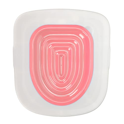 FLEXMAN Katzentoiletten Trainingssystem, Universell Einsetzbares Katzentoiletten Trainer Set, Wiederverwendbare ABS Katzentoilettenreinigung (Weißes Tablett, 1 rosa Innenstütze) von flexman