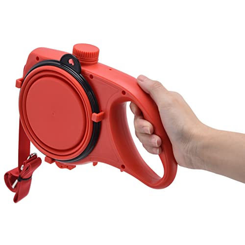 FLEXMAN Pet Leine, Nicht Reflektierbare Multifunktionale Hunde Wanderleinenanzüge mit Abnehmbarer Schüssel, Ergonomische Kleine Hundeleine für Den Outdoor (Rot) von flexman