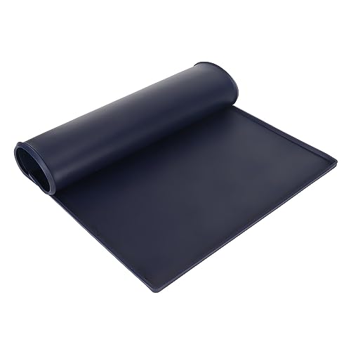 flexman Dicke, wasserdichte, rutschfeste Haustier Futtermatte, 39,9 X 61 cm, ufsichere Silikon Hundenapfmatte, Futter Tischset für Hunde und Katzen (Dunkelblau) von flexman