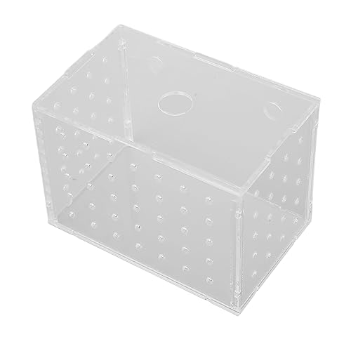 flexman Fischzuchtbox, Acryl Fisch Aquarium Isolierungsbox mit 4 Saugnäpfen Zur Fischisolierung, Zucht und Aufzucht für Babyfische, Clownfische, Garnelen, Guppys, Betta (14 * 8 * 9CM) von flexman