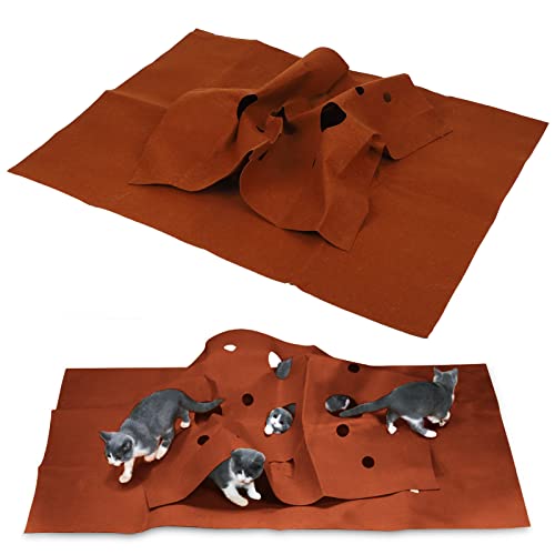 flexman Haustier Schnüffelmatte Katzen und Hunde, 86,9 X 69,9 cm, Spielmatte Haustiere, Filzstoff, Atmungsaktiv, Katzen und Hunde, Interaktives Aktivitätspad Zum Training, Kratzen, Verstec von flexman