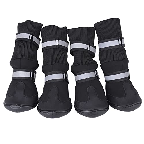 flexman Hundeschuhe, Baumwoll Polyester, Wasserdichtes Material, Reflektierendes High Top Design, rutschfeste Sohlen, Hundestiefel für Hunde, die an Einem Regnerischen Tag Ausgehen (XL) von flexman