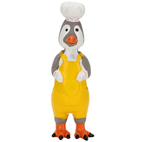 flexman Hundespielzeug mit Schreiendem Huhn, Bissfestes Hundespielzeug mit Quietschendem Huhn aus Latex, Einfach zu Reinigen, Handbemalt, Um die Aufmerksamkeit Ihres Haustiers zu E (Chefkoch Huhn) von flexman