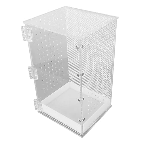 flexman Reptilien Terrarium Tank, Wasserdichter Belüftungs Acryl Reptilien Terrarium Aquariumtank mit Herausziehbarer Bodenbox für Schlange, Eidechse, Krabbe, Vogelspinne, Spinne (L) von flexman