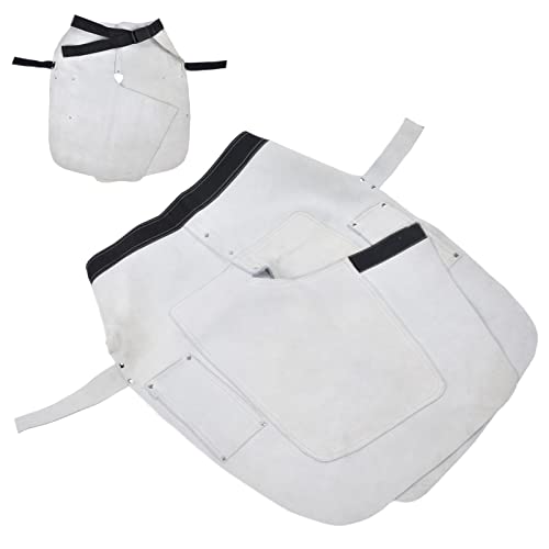 flexman Schoßschürze, Kuh Leder Professionelle Huftzöger Verstellbare Lätzchenschürze mit 2 Stärken Tasche für das Schweigen von Pferdesspülen Labor Labor Kochküche Küche von flexman