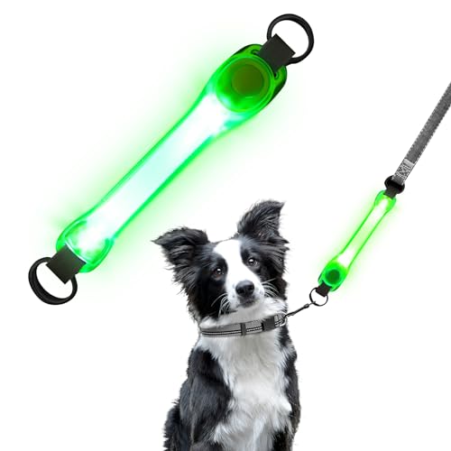 Flintronic LED Leuchthalsband Hunde Halsband, Leuchtend Hundehalsband, Sicherheits LED Leuchtband für Hunde Katzen, LED Licht Blinklicht mit Klettverschluss, Helle Sicherheit für Die Nacht von flintronic